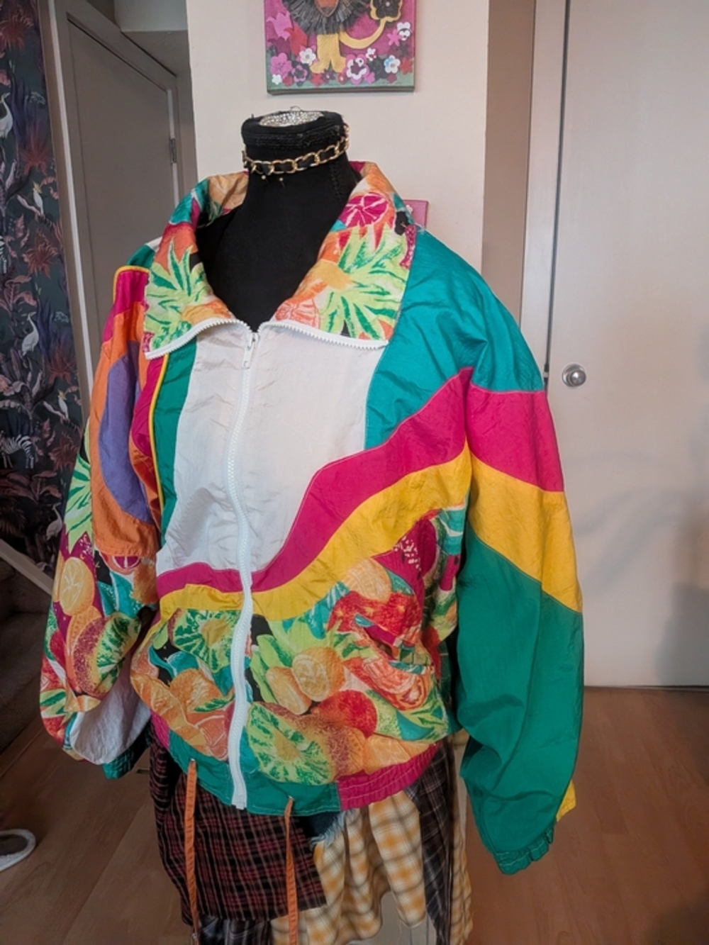 Vintage Westbound Windbreaker Jacket Colorful Size Petite L 1980/90s